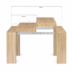 Table console extensible imitation hêtre 6 personnes 140 cm*IDMarket Outlet