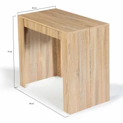 Table console extensible imitation hêtre 6 personnes 140 cm*IDMarket Outlet