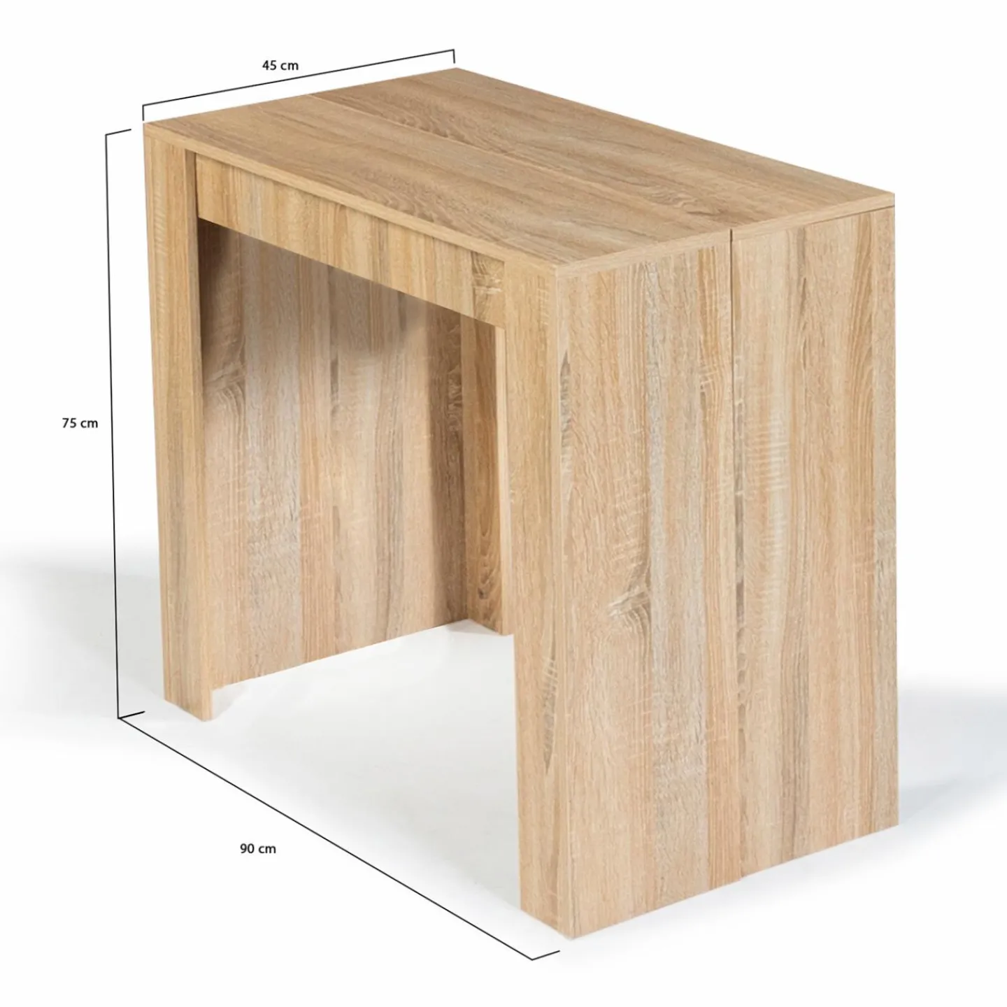 Table console extensible imitation hêtre 6 personnes 140 cm*IDMarket Outlet