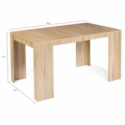 Table console extensible imitation hêtre 6 personnes 140 cm*IDMarket Outlet