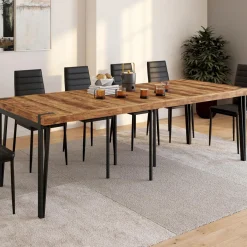 Table console extensible 10 personnesdesign industriel 235 cm*IDMarket Discount