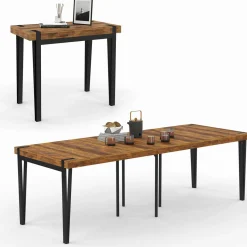 Table console extensible 10 personnesdesign industriel 235 cm*IDMarket Discount