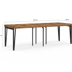 Table console extensible 10 personnesdesign industriel 235 cm*IDMarket Discount