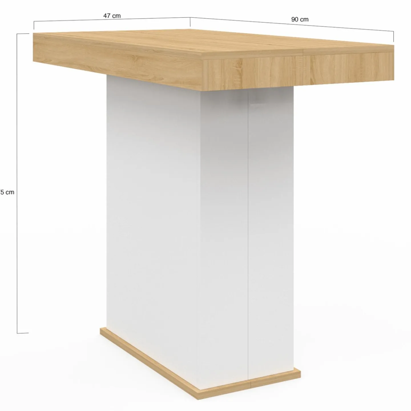 Table console extensible bois et blanc*IDMarket Outlet