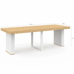 Table console extensible bois et blanc*IDMarket Outlet