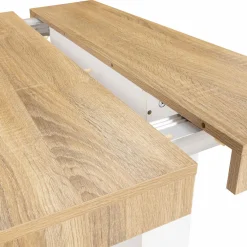 Table console extensible bois et blanc*IDMarket Outlet