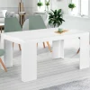 Table console extensible blanche 6 personnes 140 cm*IDMarket Sale