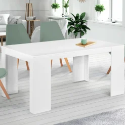 Table console extensible blanche 6 personnes 140 cm*IDMarket Sale