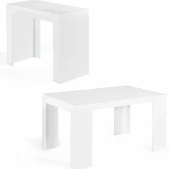 Table console extensible blanche 6 personnes 140 cm*IDMarket Sale