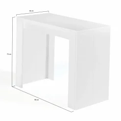 Table console extensible blanche 6 personnes 140 cm*IDMarket Sale