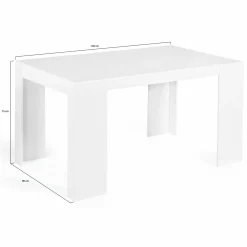 Table console extensible blanche 6 personnes 140 cm*IDMarket Sale