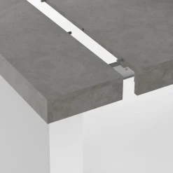 Table console extensible 10 personnes 235 cm béton et blanc*IDMarket Hot