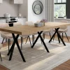Table console extensible 10 personnes 235 cm design industriel*IDMarket Clearance