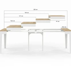 Table console extensible 10 personnes 235 cm bois et façon hêtre*IDMarket