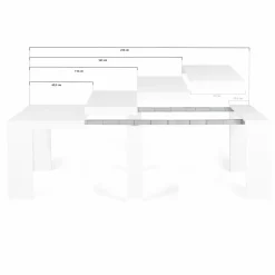 Table console extensible blanche 10 personnes 235 cm*IDMarket Clearance