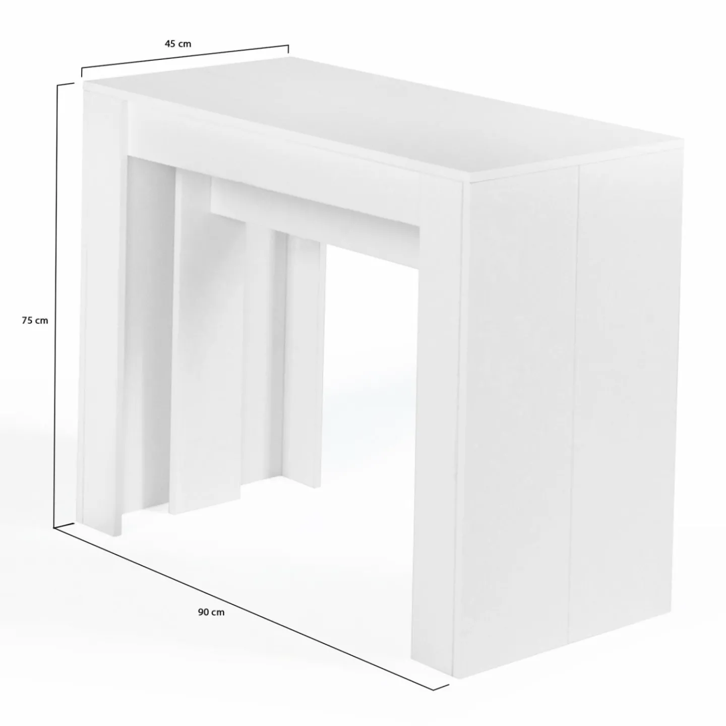 Table console extensible blanche 10 personnes 235 cm*IDMarket Clearance
