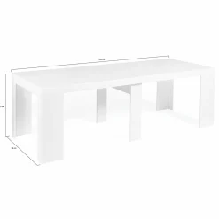 Table console extensible blanche 10 personnes 235 cm*IDMarket Clearance
