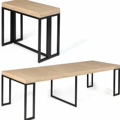 Table console extensible TORONTO 14 personnes 300 cm design industriel*IDMarket Discount