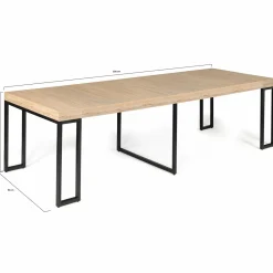 Table console extensible TORONTO 14 personnes 300 cm design industriel*IDMarket Discount