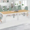 Table console extensible bois blanc et façon hêtre 300 cm 14 personnes*IDMarket Outlet