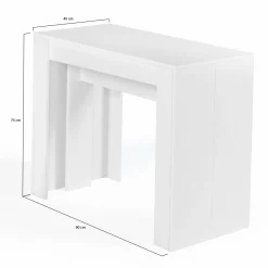 Table console extensible blanche 14 personnes 300 cm*IDMarket Hot