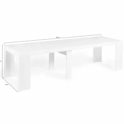 Table console extensible blanche 14 personnes 300 cm*IDMarket Hot