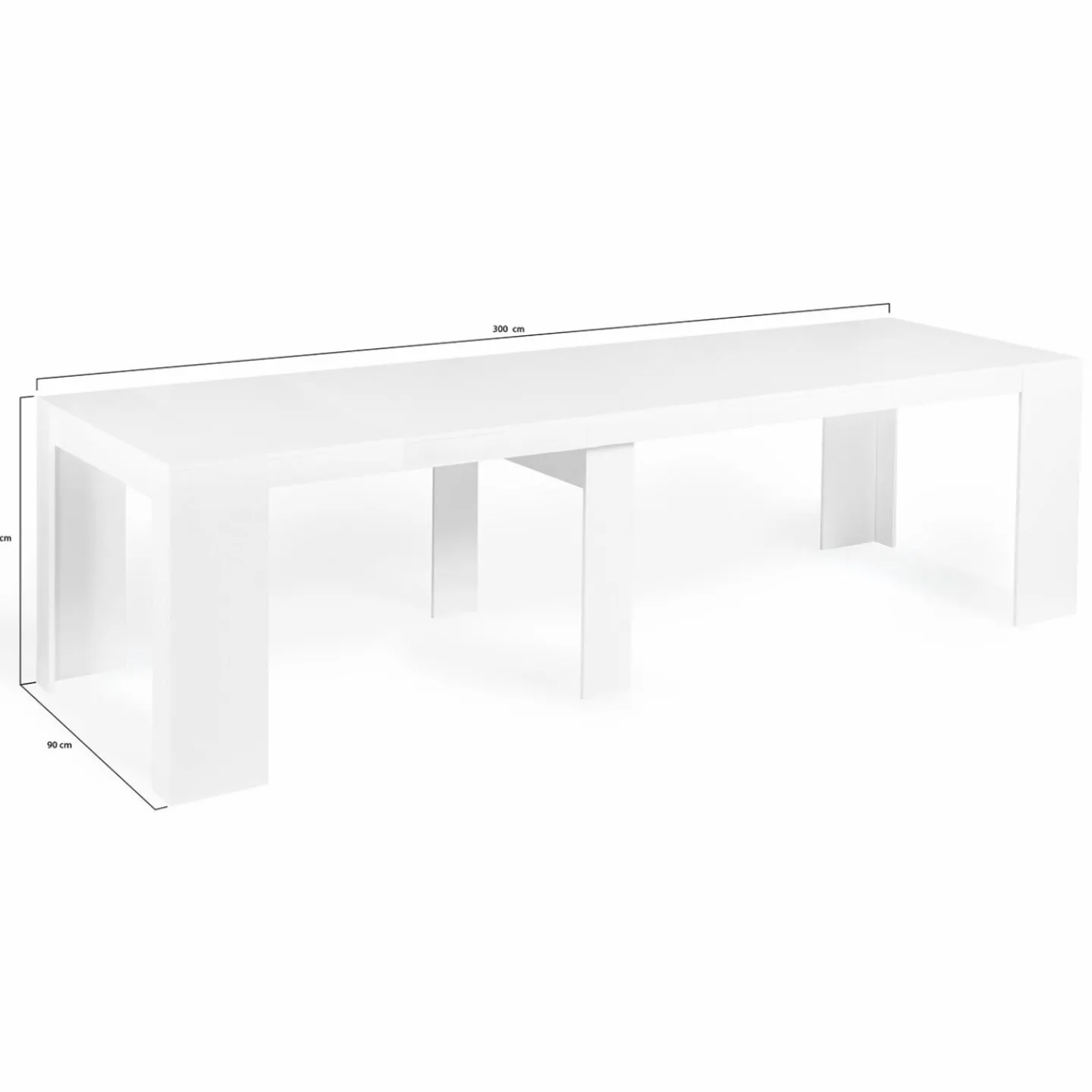 Table console extensible blanche 14 personnes 300 cm*IDMarket Hot