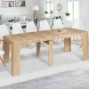 Table console extensible imitation hêtre 14 personnes 300 cm*IDMarket Hot