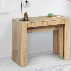Table console extensible imitation hêtre 14 personnes 300 cm*IDMarket Hot