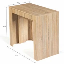 Table console extensible imitation hêtre 14 personnes 300 cm*IDMarket Hot