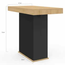 Table console extensible bois et noir*IDMarket