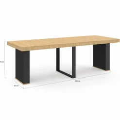 Table console extensible bois et noir*IDMarket