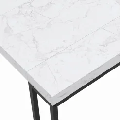 Table console extensible effet marbre blanc 10 personnes*IDMarket
