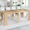 Table console extensible imitation hêtre 10 personnes 235 cm*IDMarket Discount