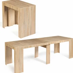 Table console extensible imitation hêtre 10 personnes 235 cm*IDMarket Discount