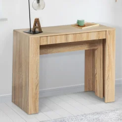 Table console extensible imitation hêtre 10 personnes 235 cm*IDMarket Discount