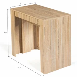 Table console extensible imitation hêtre 10 personnes 235 cm*IDMarket Discount