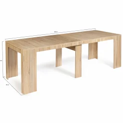 Table console extensible imitation hêtre 10 personnes 235 cm*IDMarket Discount