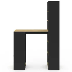 Table de bar avec rangements noir et bois*IDMarket Outlet