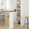 Table de bar blanc et bois avec rangements*IDMarket Best