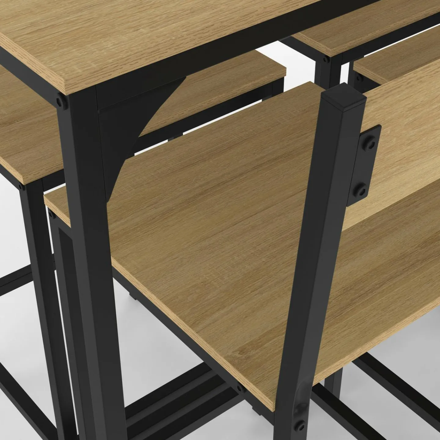 Table de bar design industriel avec 6 chaises*IDMarket Outlet