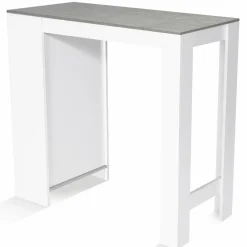 Table de bar haute 2 à 4 personnes blanche et grise effet béton*IDMarket Best