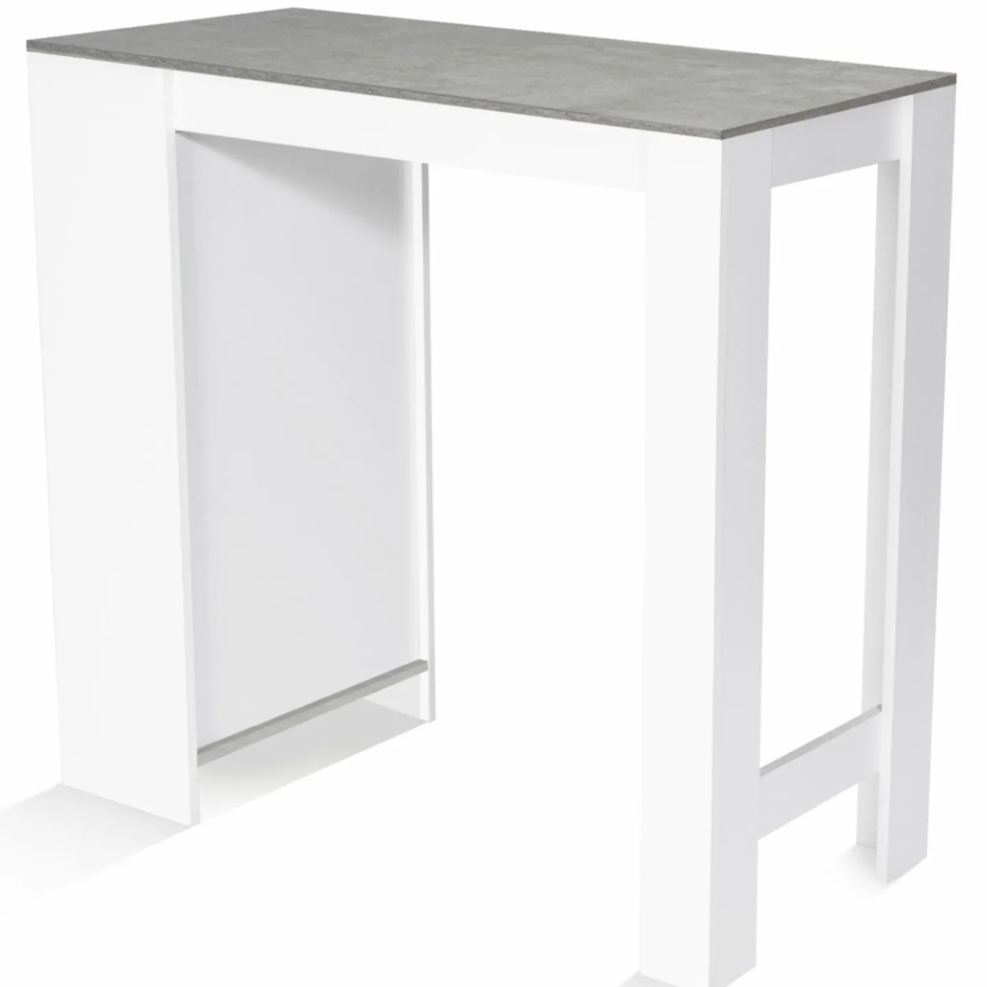 Table de bar haute 2 à 4 personnes blanche et grise effet béton*IDMarket Best
