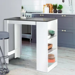 Table de bar haute 2 à 4 personnes avec rangement*IDMarket