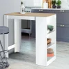 Table de bar haute 2 à 4 personnes bois blanc et imitation hêtre*IDMarket Outlet