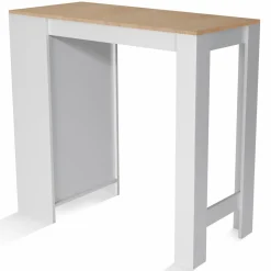 Table de bar haute 2 à 4 personnes bois blanc et imitation hêtre*IDMarket Outlet