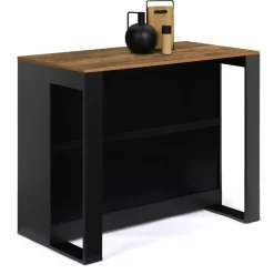 Table de bar îlot bois noir et plateau foncé*IDMarket Sale