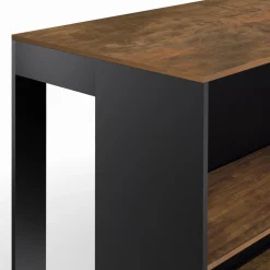 Table de bar îlot bois noir et plateau foncé*IDMarket Sale