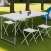 Table de camping pliante de 120 cm à hauteur réglable pour 4 personnes*IDMarket Discount