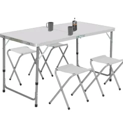 Table de camping pliante de 120 cm à hauteur réglable pour 4 personnes*IDMarket Discount
